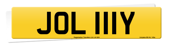 Registration number JOL 111Y